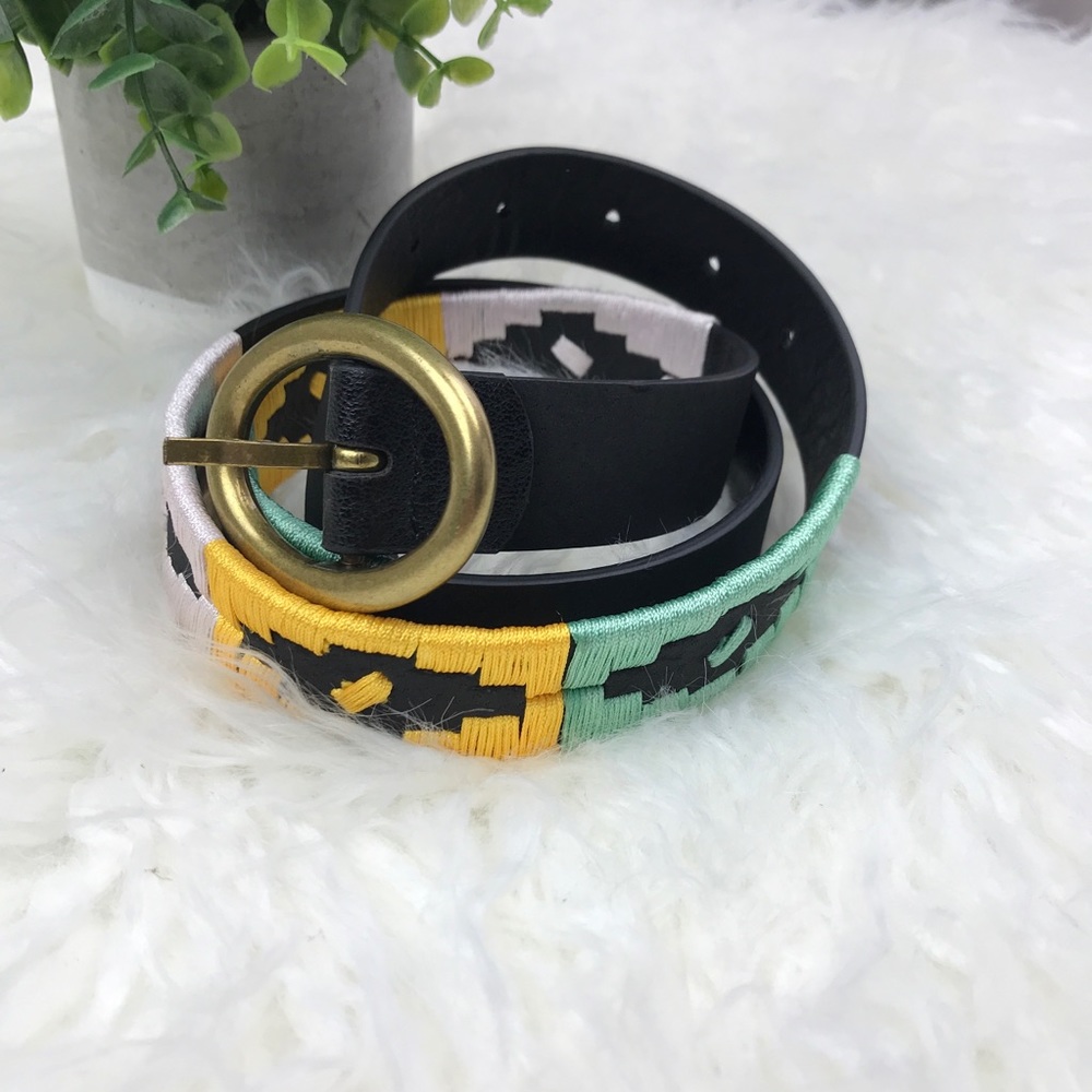 Embroidered Boho Belt - 39” Length